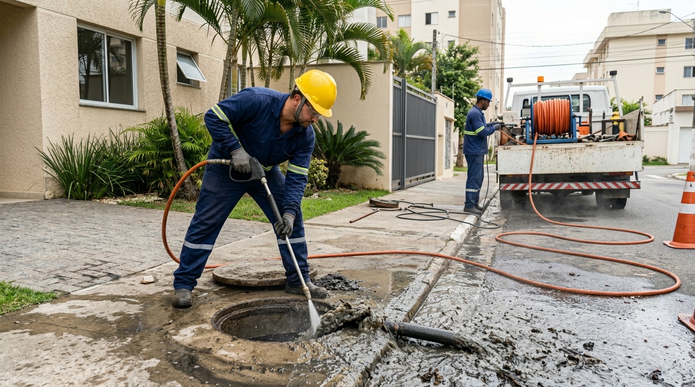 Hidrojateamento com jato de alta pressão em Campinas-SP